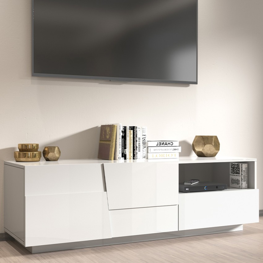 Modern Living Room TV Stand 2 Doors 150x44x46cm Trevis — 2