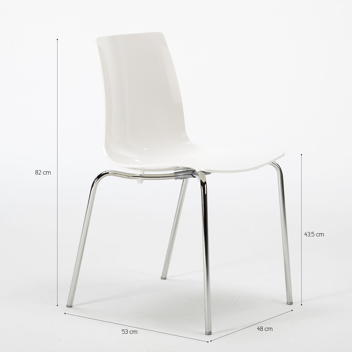 Stackable indoor chair steel legs Lollipop Grand Soleil — 4