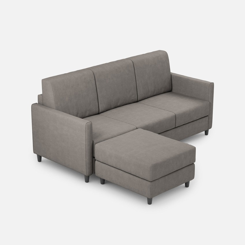 3-Seater Fabric Sofa with Matching Ottoman Karay 180 — 3