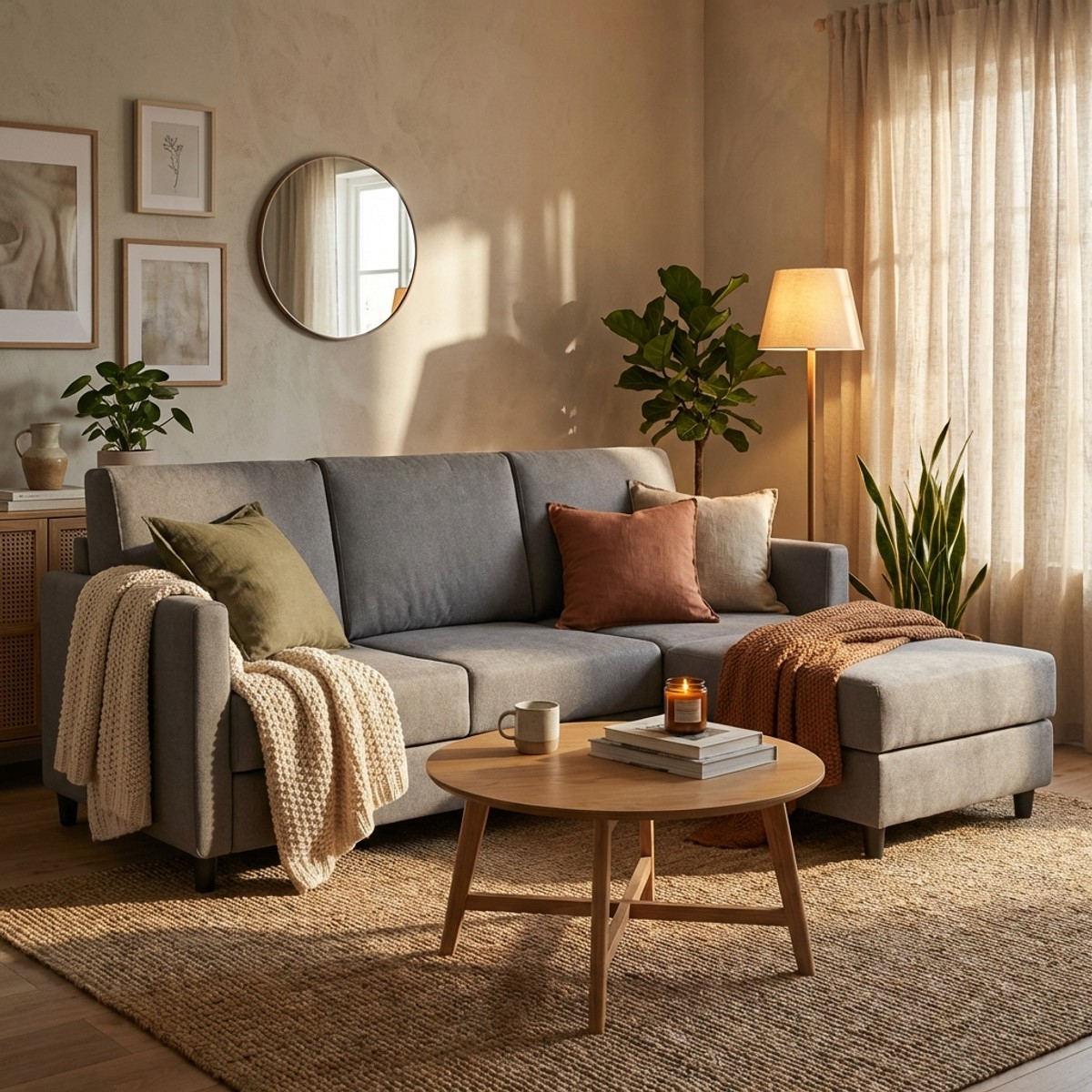 3-Seater Fabric Sofa with Matching Ottoman Karay 180 — 2