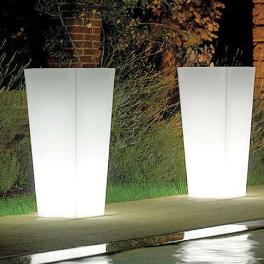 Solar LED RGB Outdoor Tall Planter h102 Arkema Quadro Arkema Design — 1