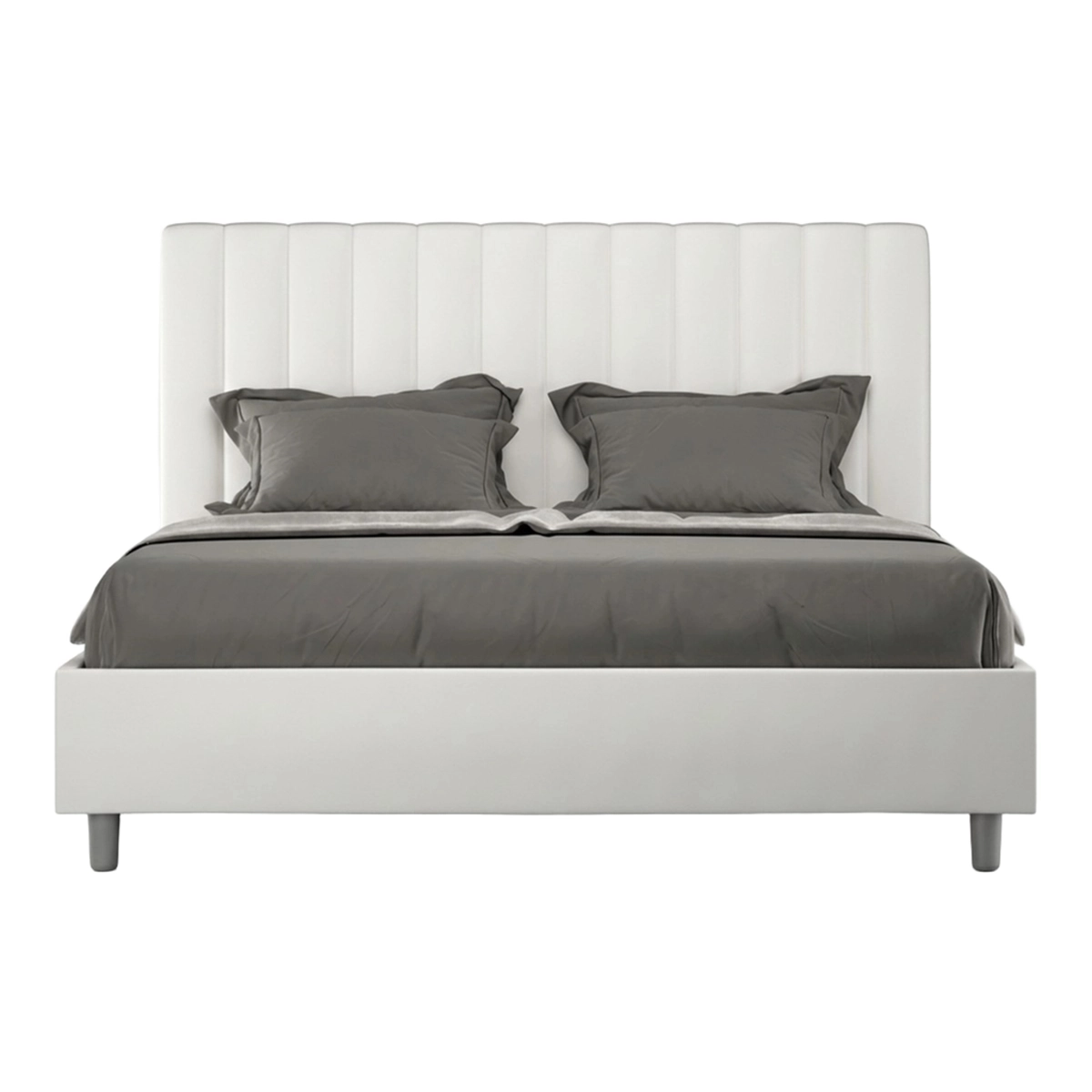 Agueda Double Upholstered Faux Leather Bed 160x190 — 1