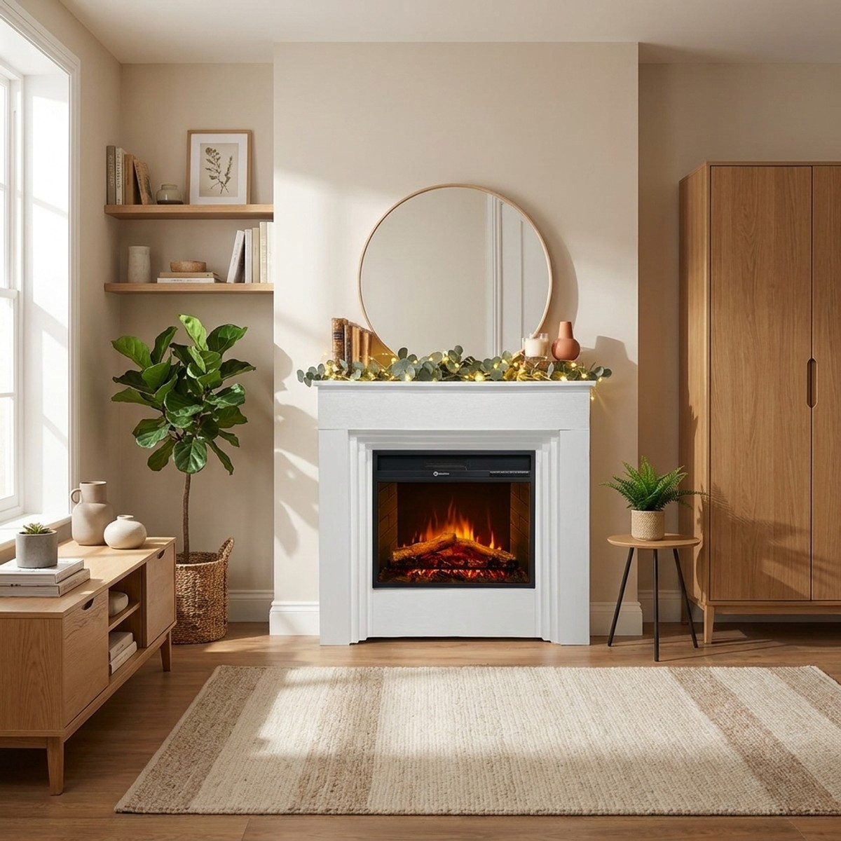 Freestanding electric fireplace with remote control Bellini — 2