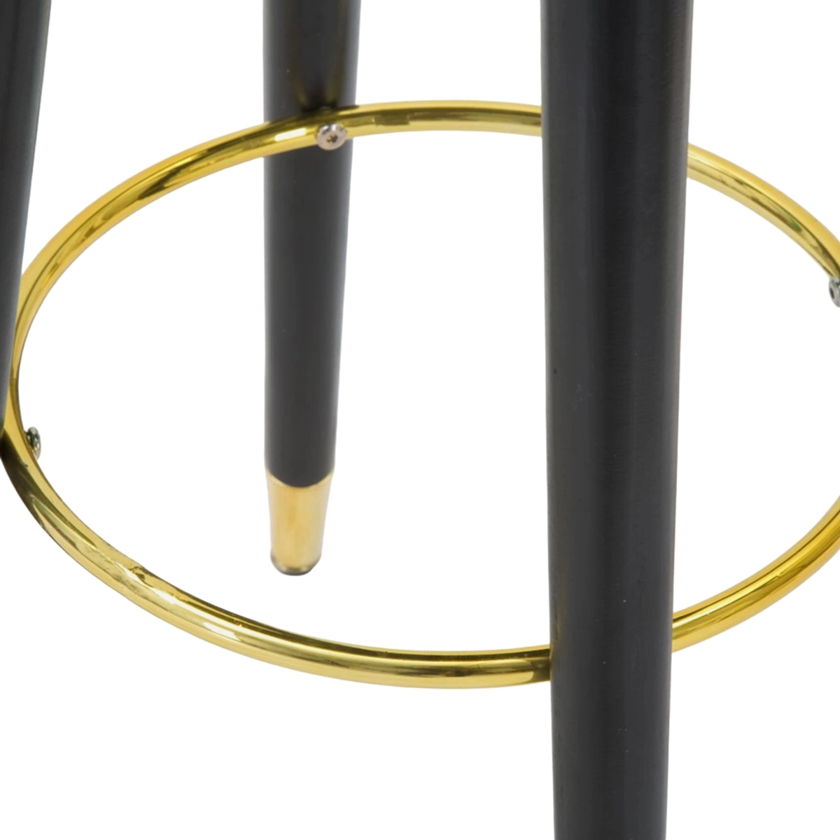 Round Velvet and Metal Upholstered Bar Stool Paris Gold — 4