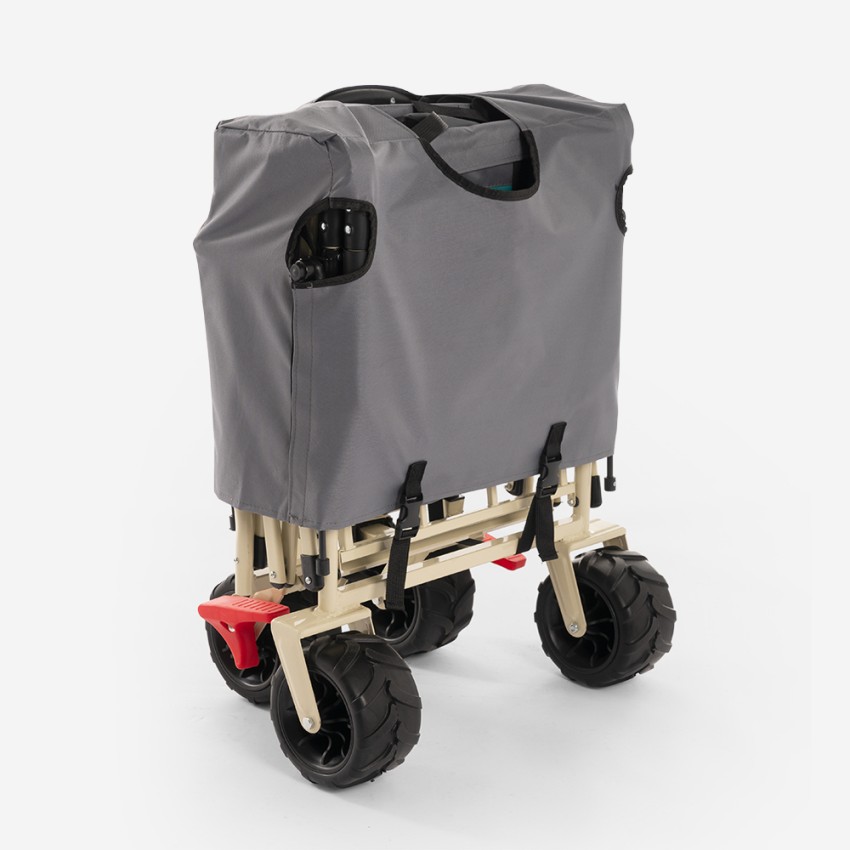 Carly Foldable Beach Trolley Cart with Canopy 4 Wheels 100kg — 5