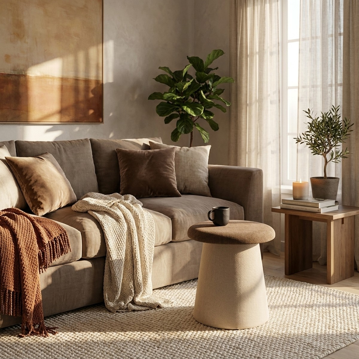 Nordic Mushroom Design Pouf Side Table Vipe Soft Geometry — 2