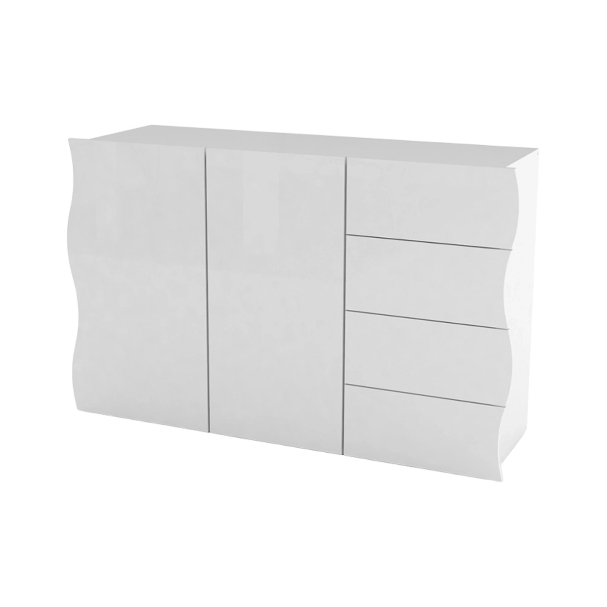 Onda Kommode Kitchen Sideboard 130cm, 2 Doors, 4 Drawers, White — 5