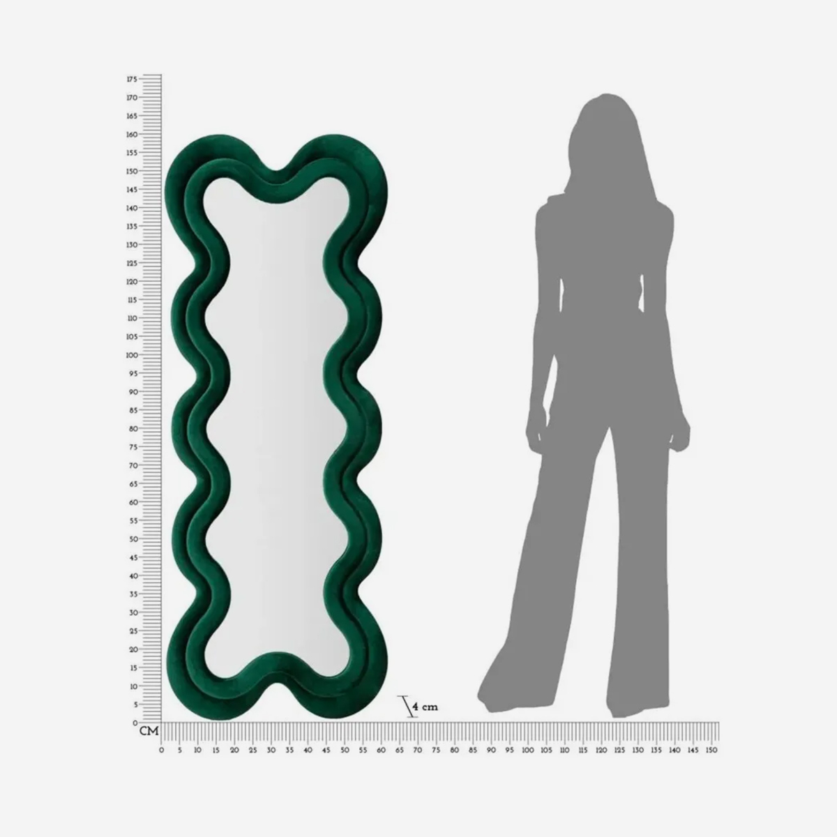 Monica Shaped Wall Mirror in Velvet Effect 58x160 cm — 8