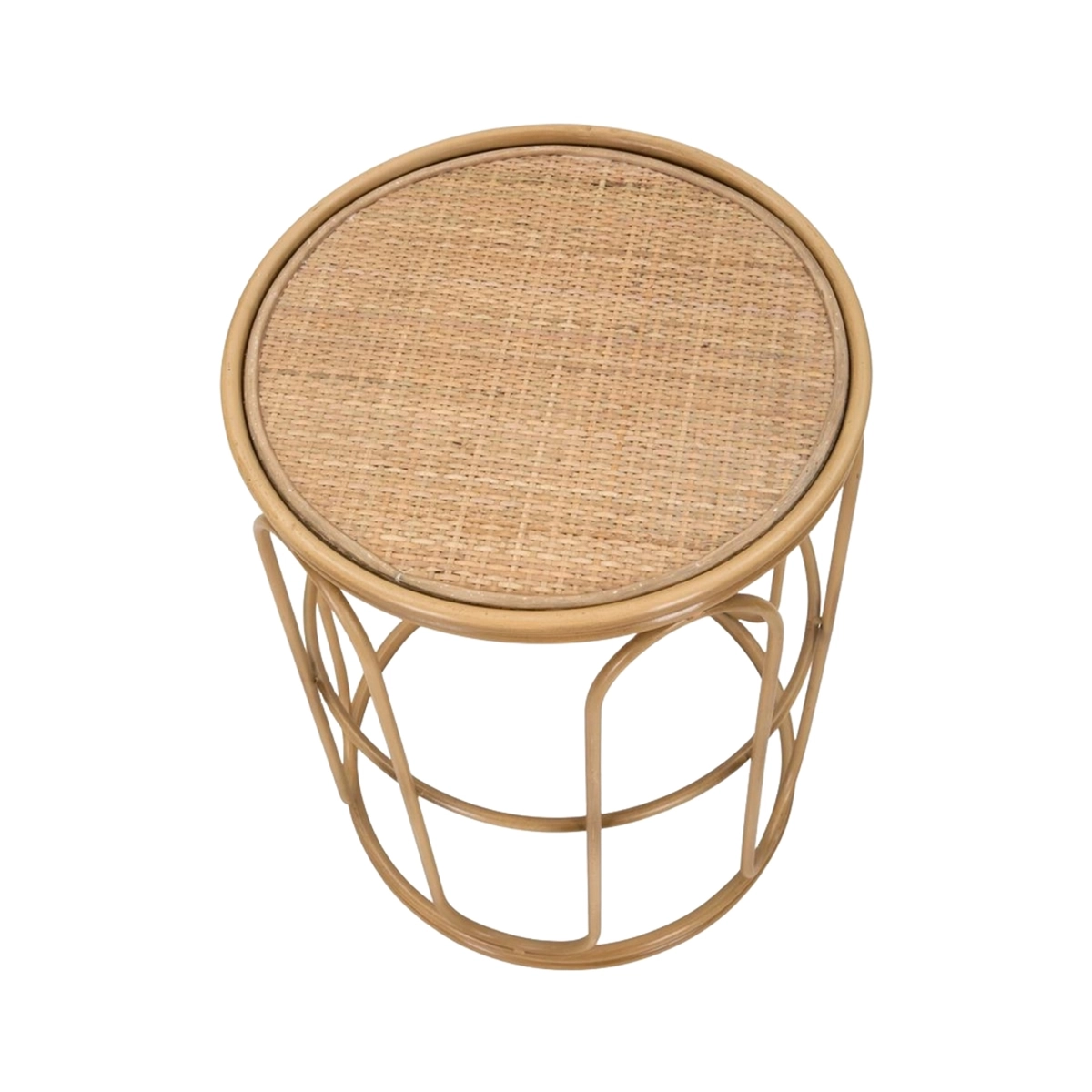 Samui round coffee table in metal and rattan 55x40x40cm — 3