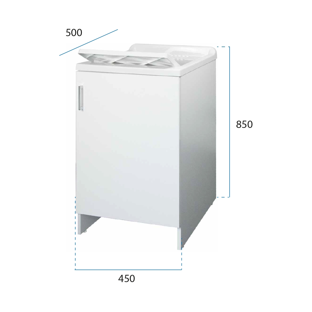 Negrari 7006AK Laundry Cabinet with Basin and Board 45x50x85 cm — 5