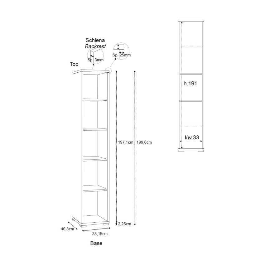 Hill Modern 5-Compartment Column Bookcase Sarmog Db381k — 4
