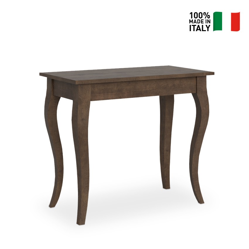 Extendable Console Dining Table Olanda Small Walnut Wood 90x48-204cm — 2