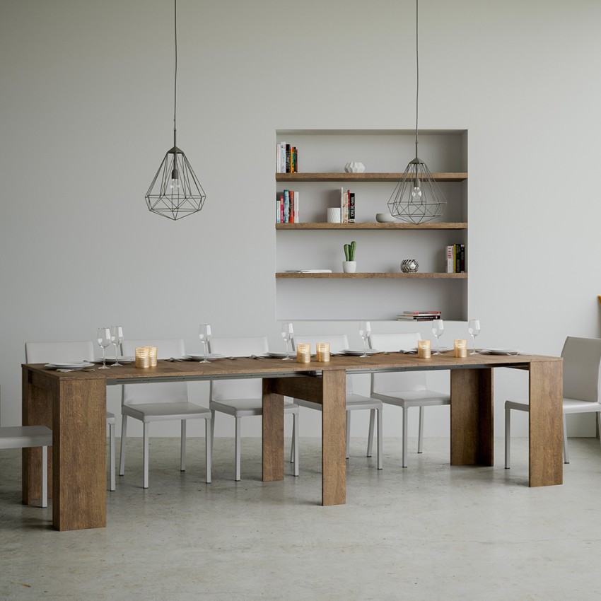 Extendable Console Table to Dining Table 90x48 to 308cm Basic Noix — 5