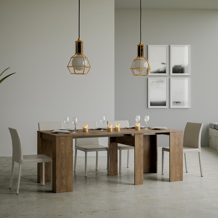 Extendable Console Table to Dining Table 90x48 to 308cm Basic Noix — 2