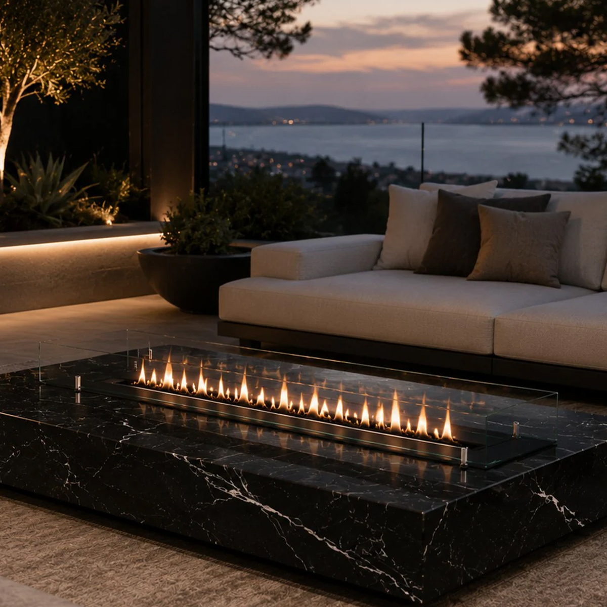 Divina Fire DF900VBLACK 90 cm Recessed Bioethanol Burner — 2
