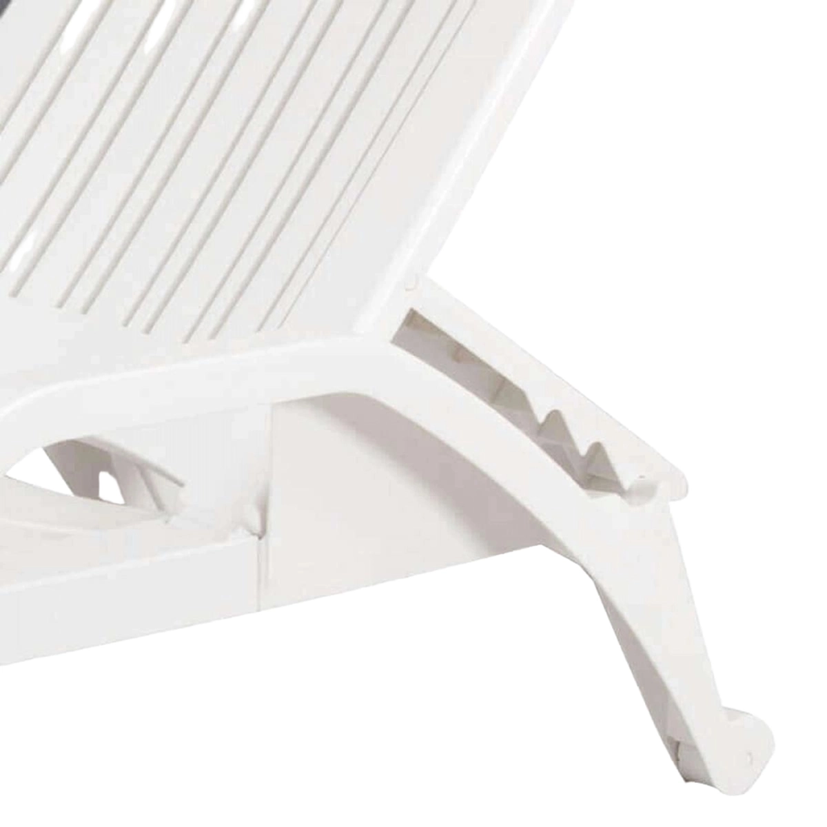 Zanzibar White Polypropylene Sun Lounger with Wheels Cosma — 4