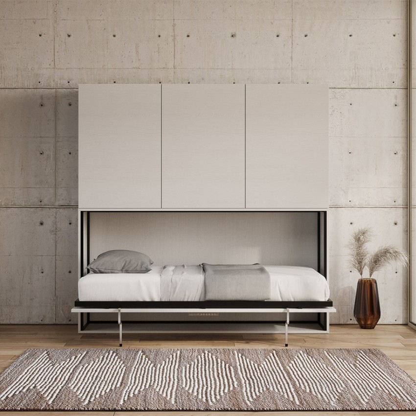 Itamoby Kando D Horizontal Murphy Bed with Storage Cabinets White — 4