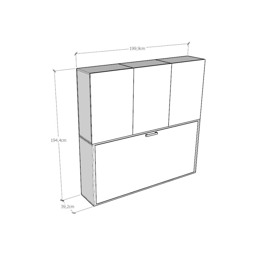 Itamoby Kando D Horizontal Murphy Bed with Storage Cabinets White — 8