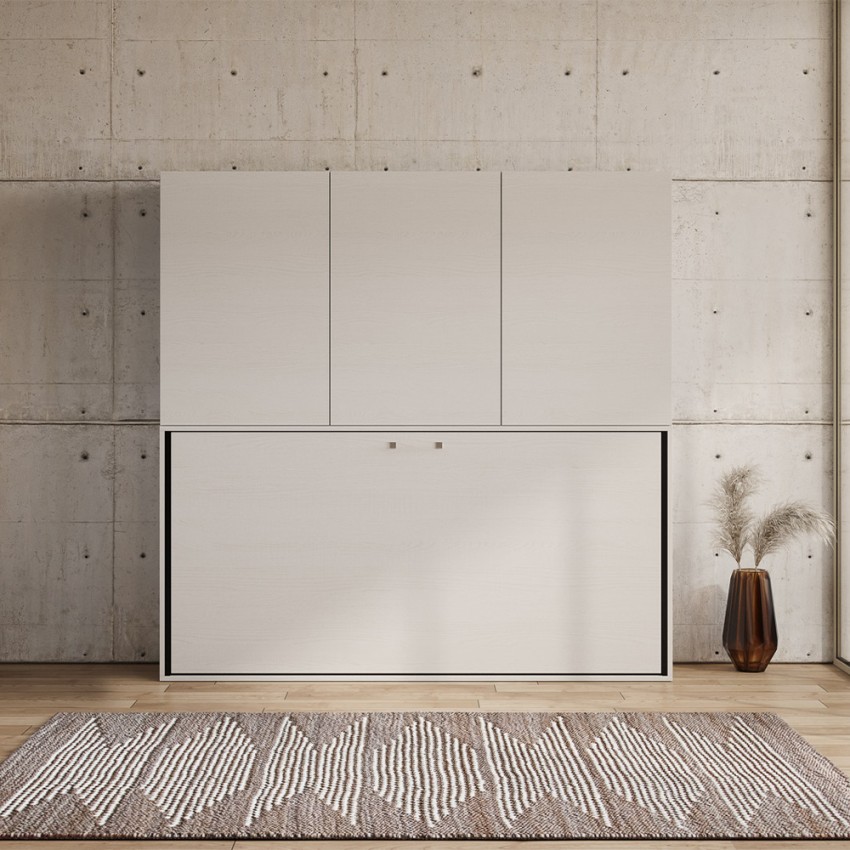 Itamoby Kando D Horizontal Murphy Bed with Storage Cabinets White — 6