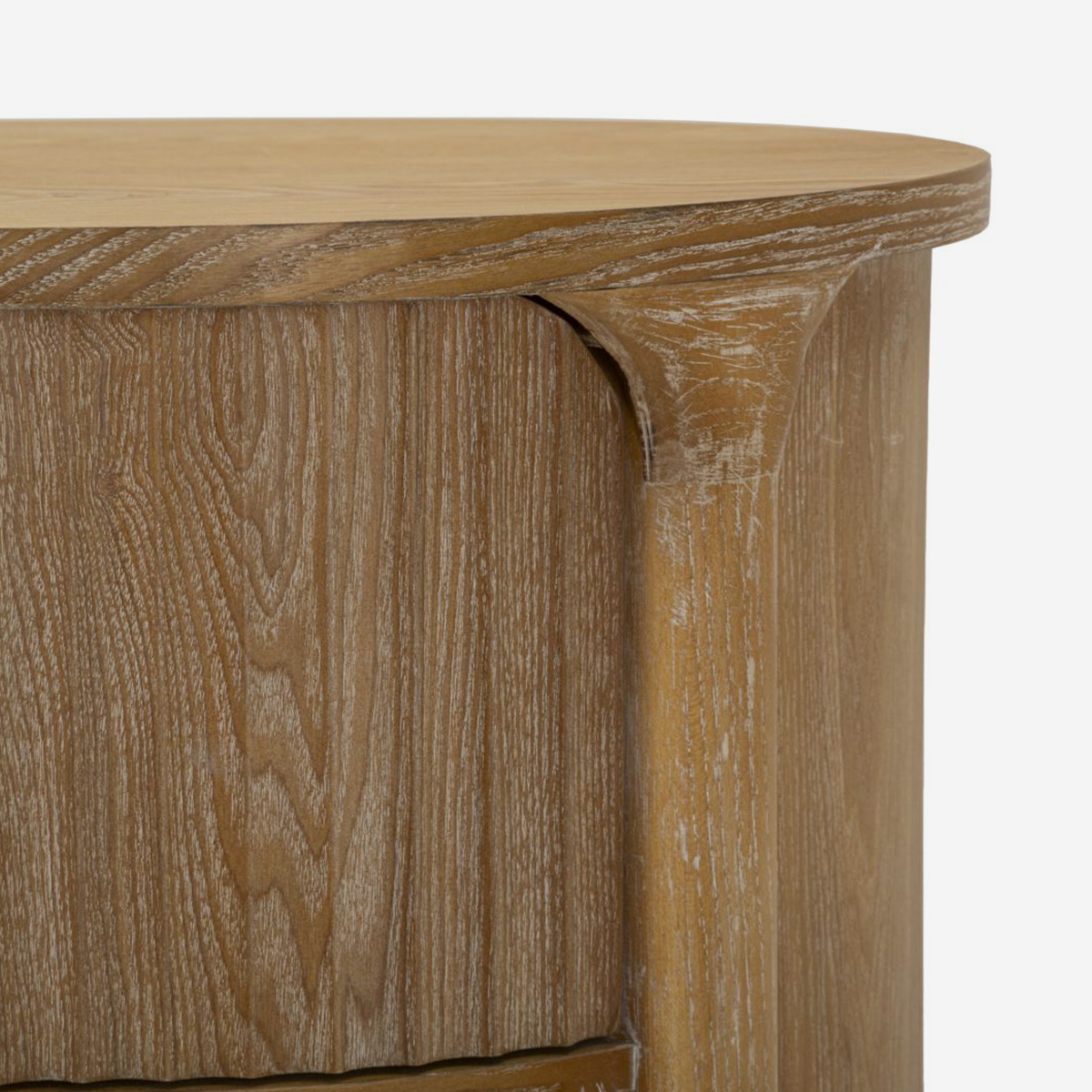 Goteborg 3-Drawer Dresser Curved Design in Legno Wood & Metal — 4