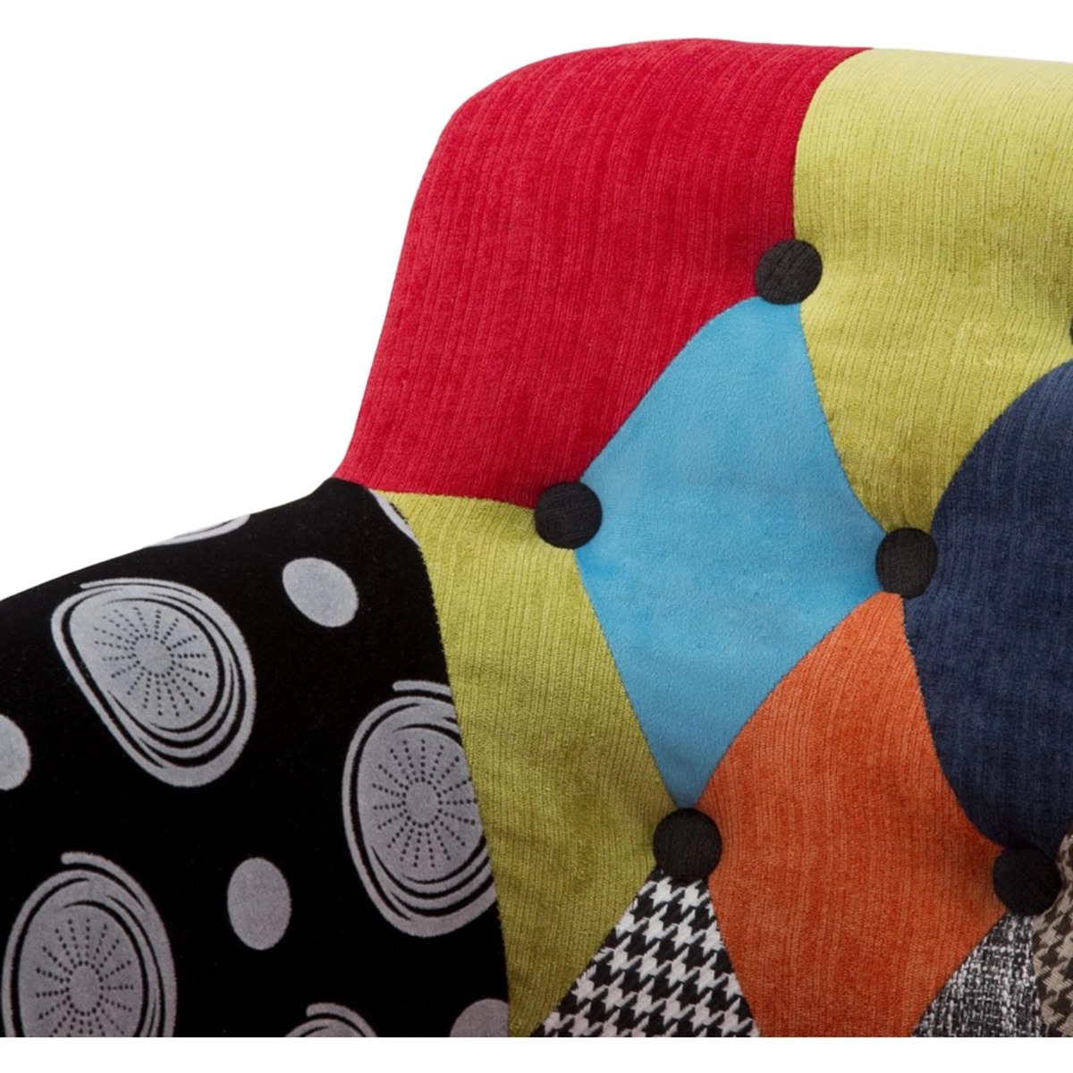 Patchwork Upholstered Armchair in Fabric and Wood Imperial New — 7