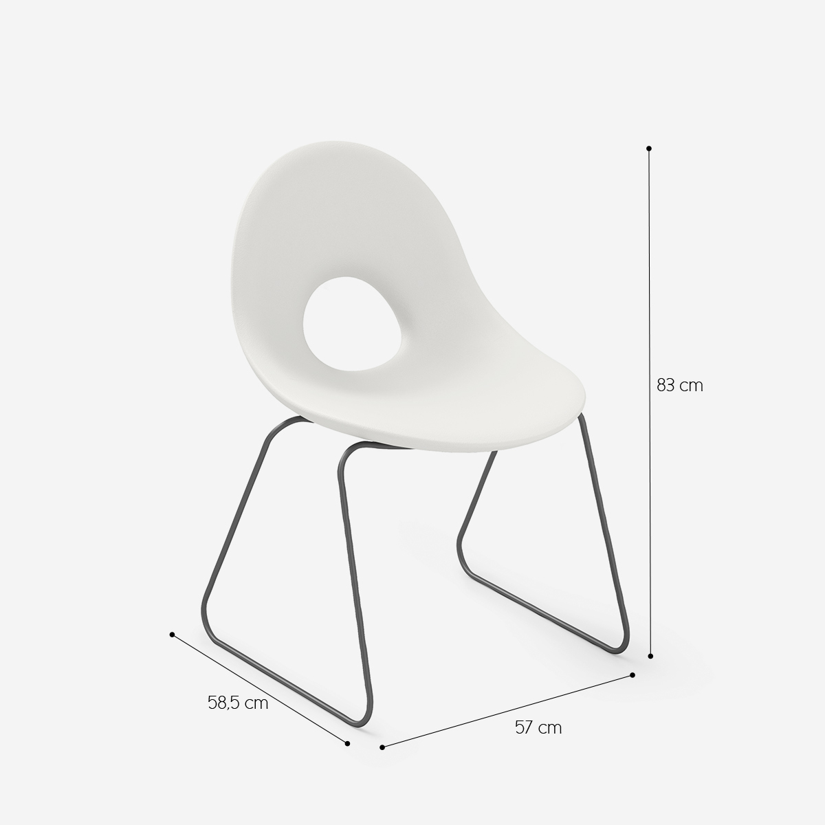 Set of 2 Candy Slitta Modern Indoor and Outdoor Polyethylene Chairs — 5