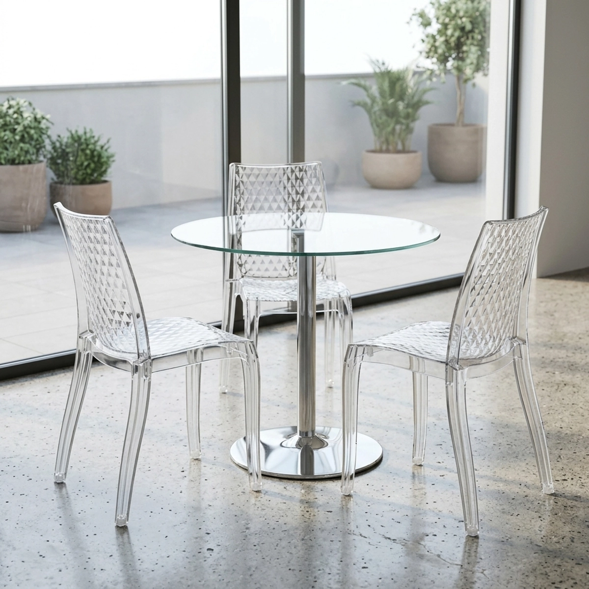 Stackable transparent chair for kitchen and bar Hypnotic Grand Soleil — 2