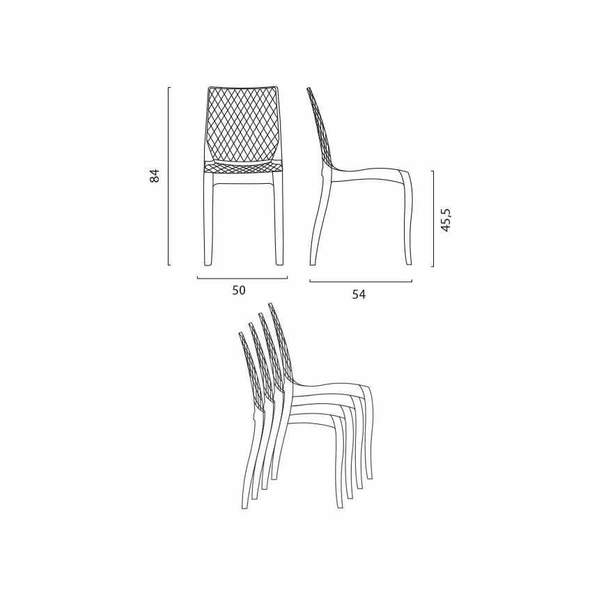 Stackable transparent chair for kitchen and bar Hypnotic Grand Soleil — 5