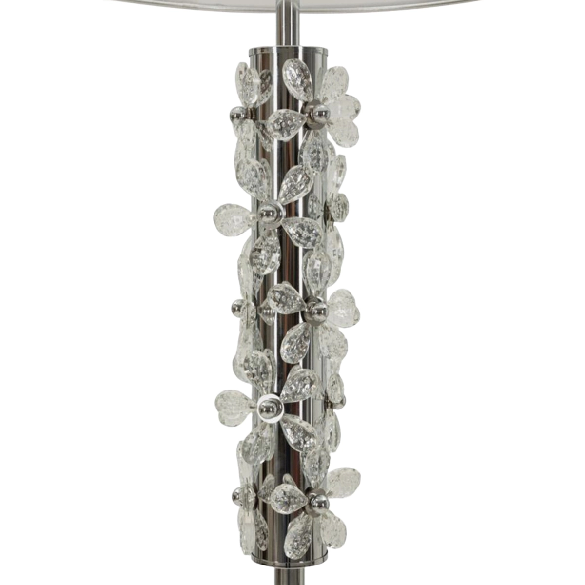 Flower Floor Lamp in Metal and Fabric with Glass Details — 5
