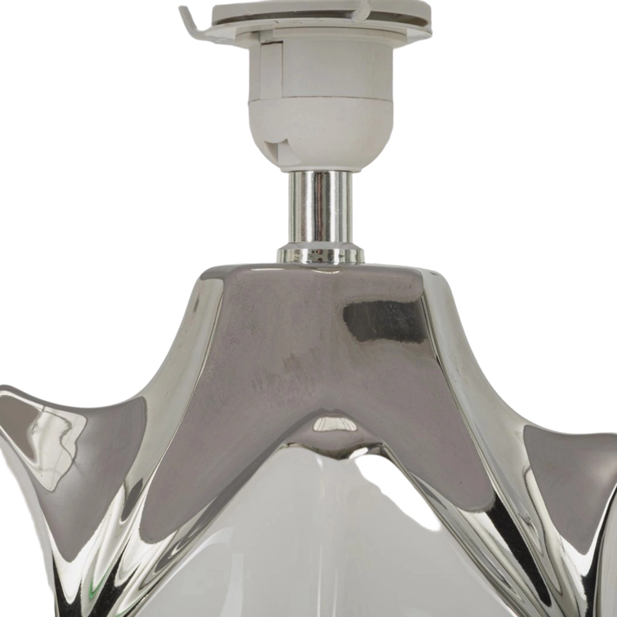 Shiney Ceramic Table Lamp with Fabric Lampshade — 4