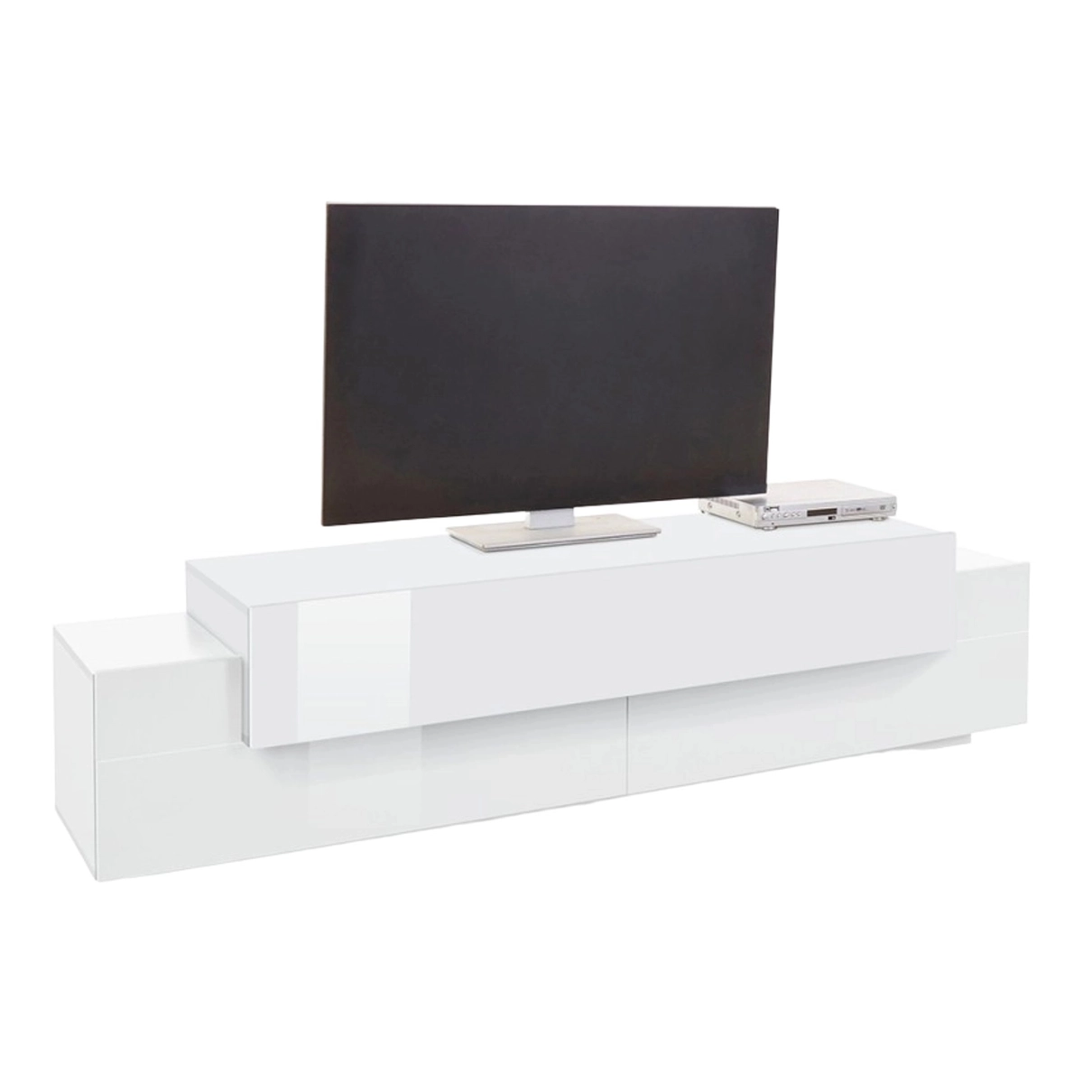 Corona Low White 200cm TV Stand with 4 Compartments and 3 Doors — 1