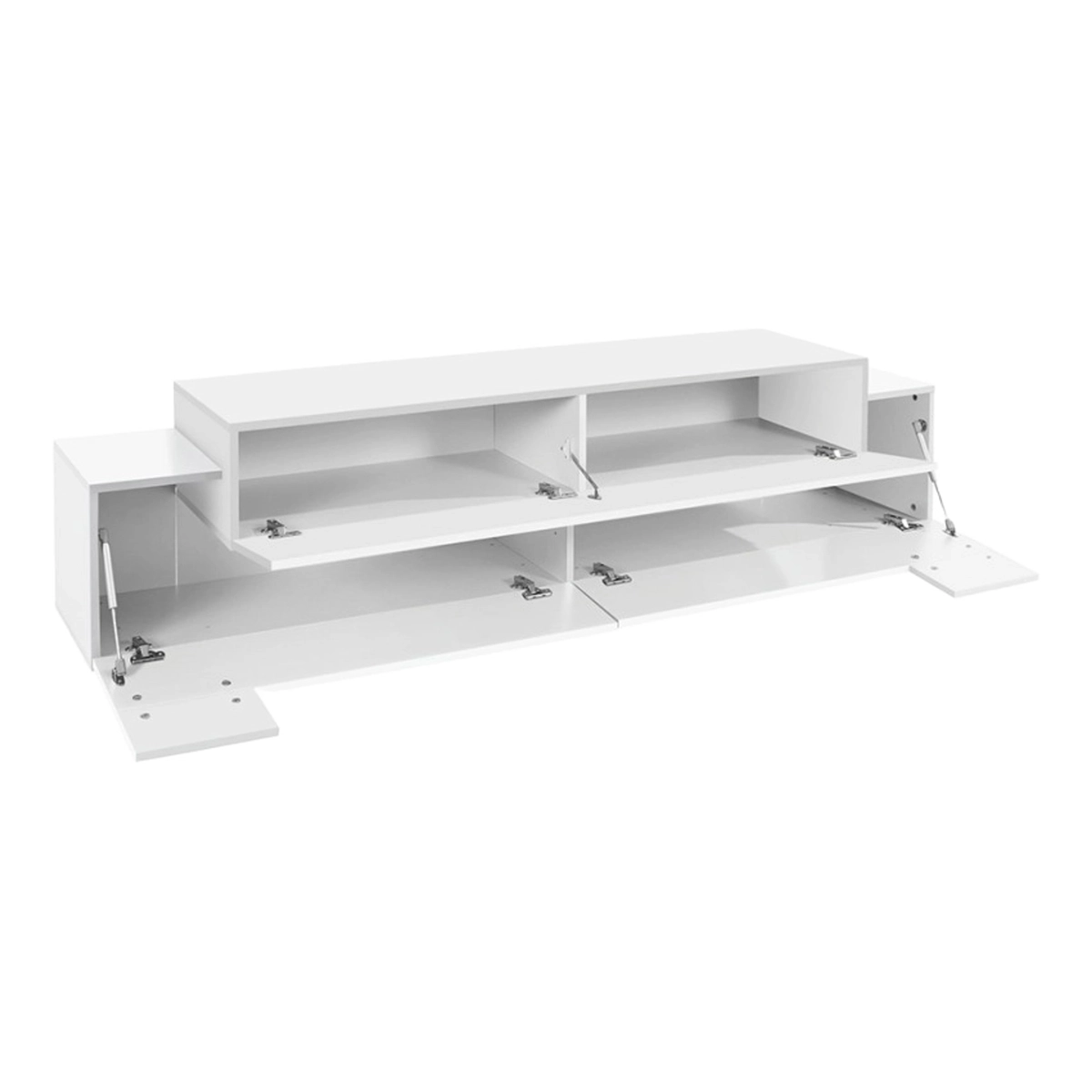 Corona Low White 200cm TV Stand with 4 Compartments and 3 Doors — 5