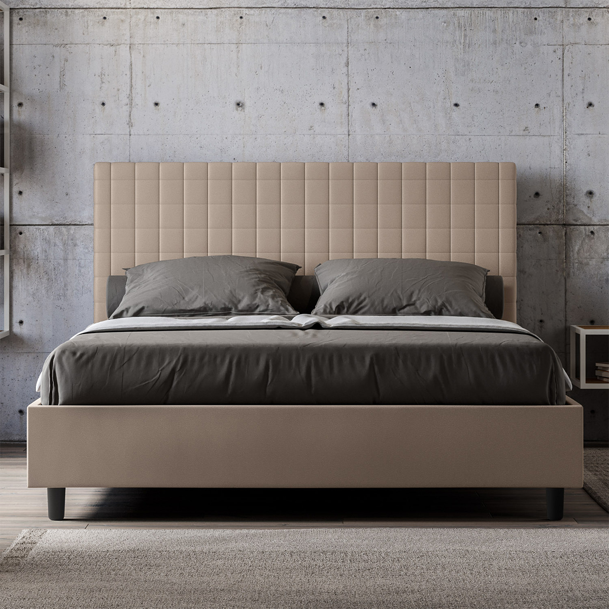 Double Storage Bed 160x200 Faux Leather Modern Sunny M1 — 4