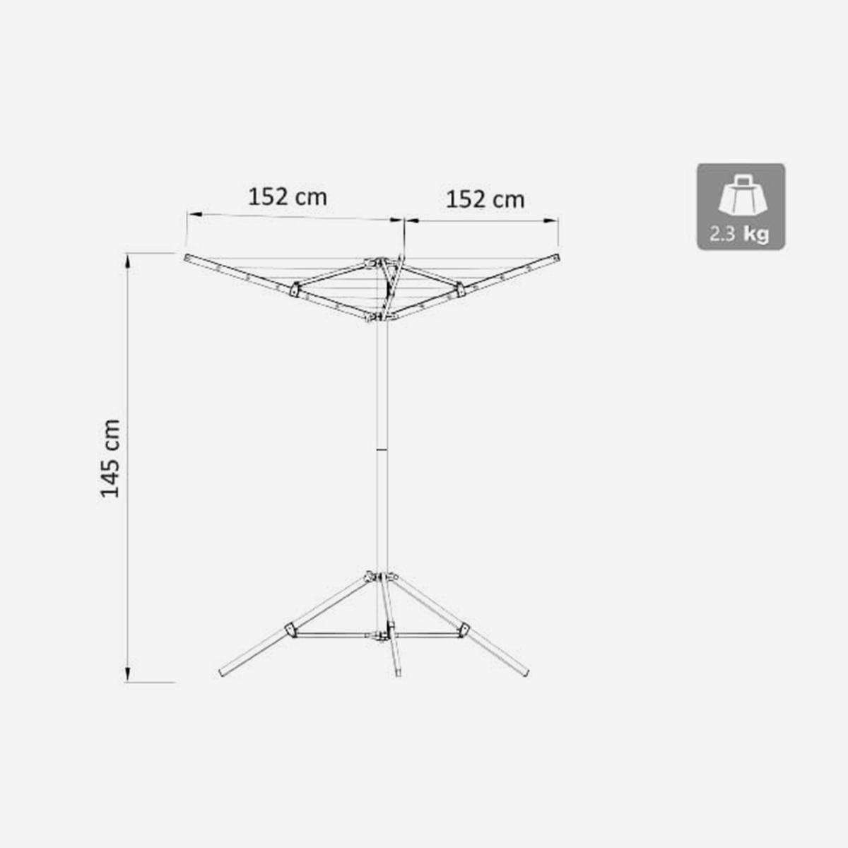 Cosma Folding Outdoor Aluminium Clothes Airer 4 Arms — 4