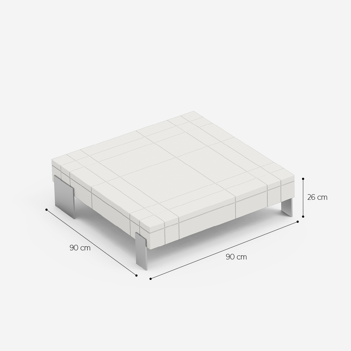 Rhor Modern Low Coffee Table in Polyethylene and Steel for Indoor and Outdoor — 3
