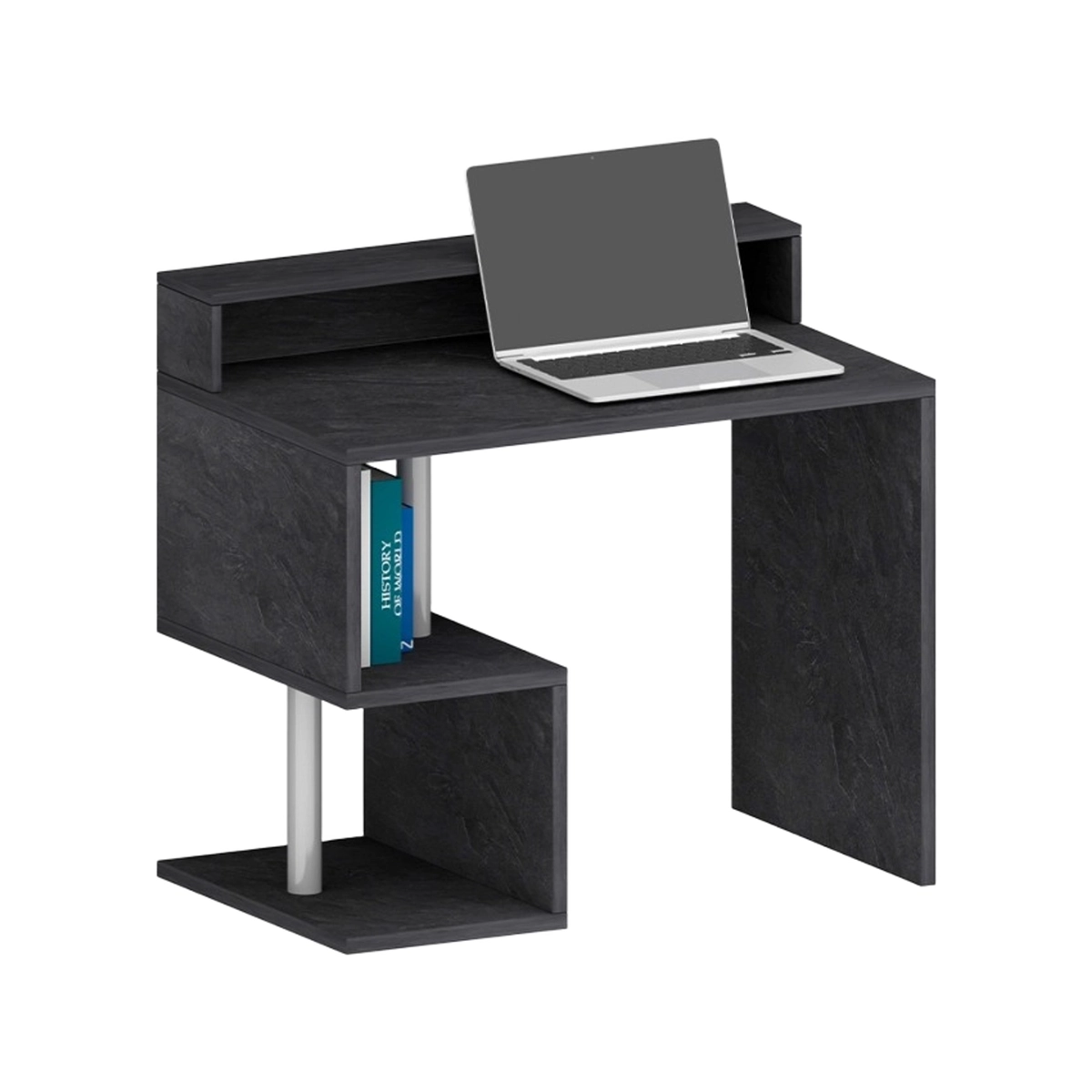 Space-saving desk with raised monitor shelf 100x50x92.5cm Esse 2 Plus — 4
