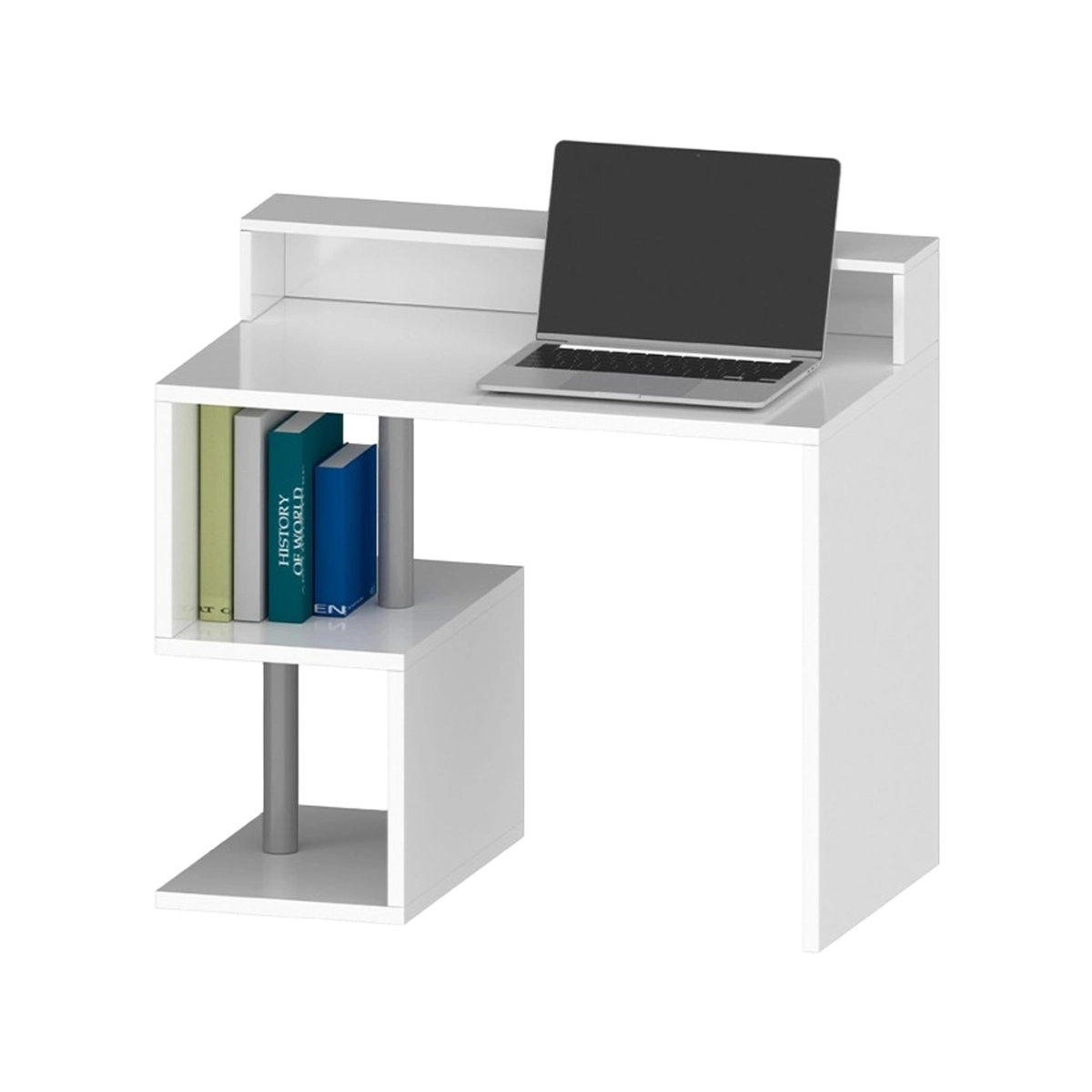 Space-saving desk with raised monitor shelf 100x50x92.5cm Esse 2 Plus — 5