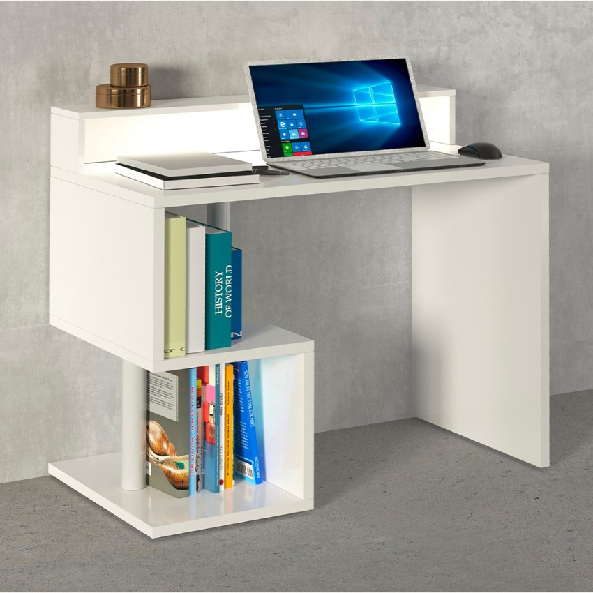 Space-saving desk with raised monitor shelf 100x50x92.5cm Esse 2 Plus — 7