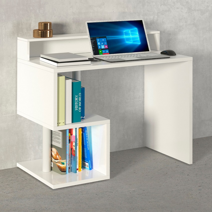 Space-saving desk with raised monitor shelf 100x50x92.5cm Esse 2 Plus — 6