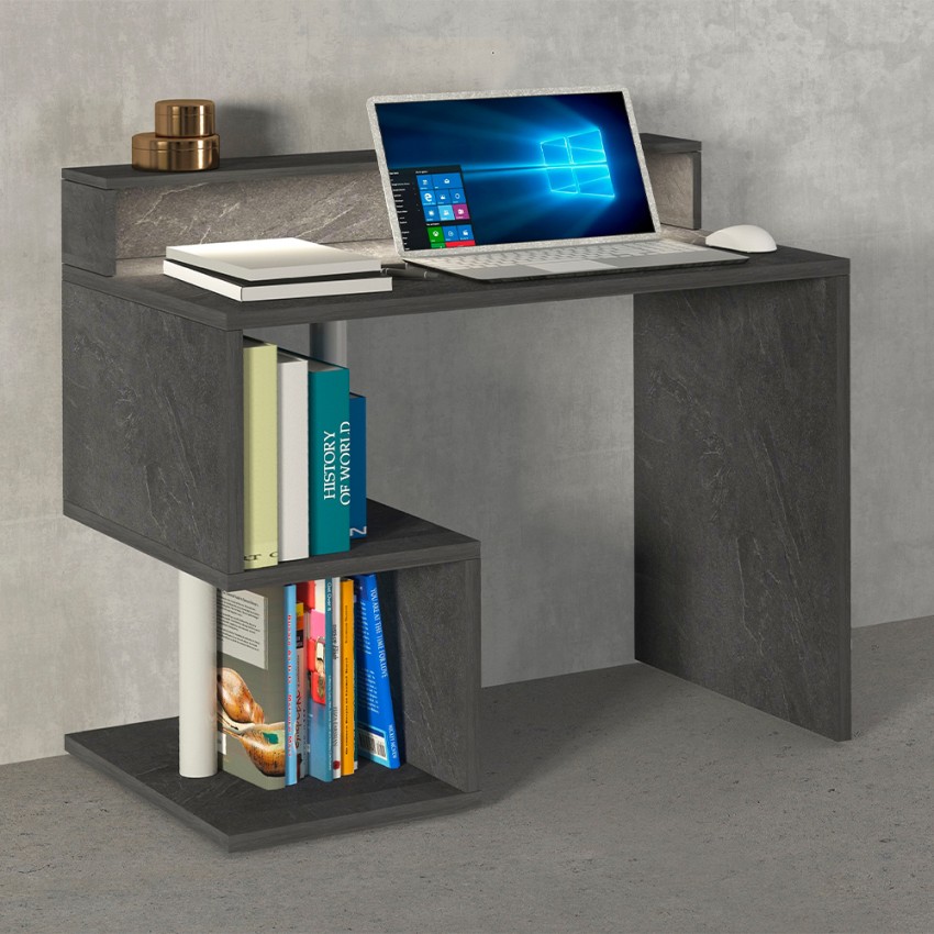 Space-saving desk with raised monitor shelf 100x50x92.5cm Esse 2 Plus — 8