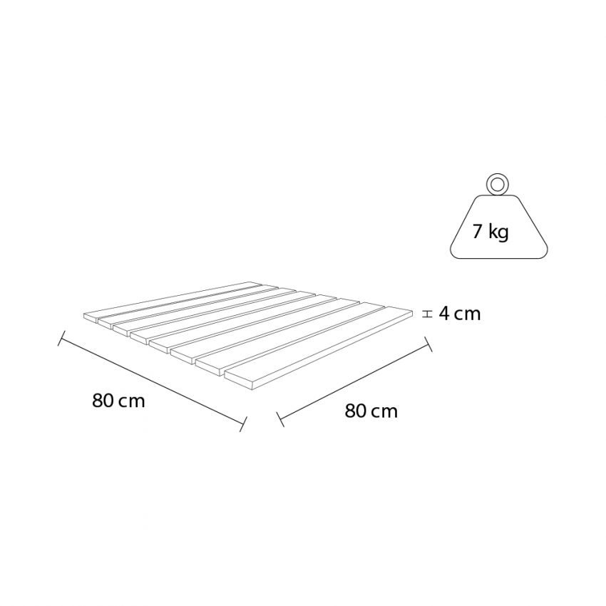 Wooden outdoor shower tray for pool and garden 80x80cm Arkema Design Ecowood D107 — 5