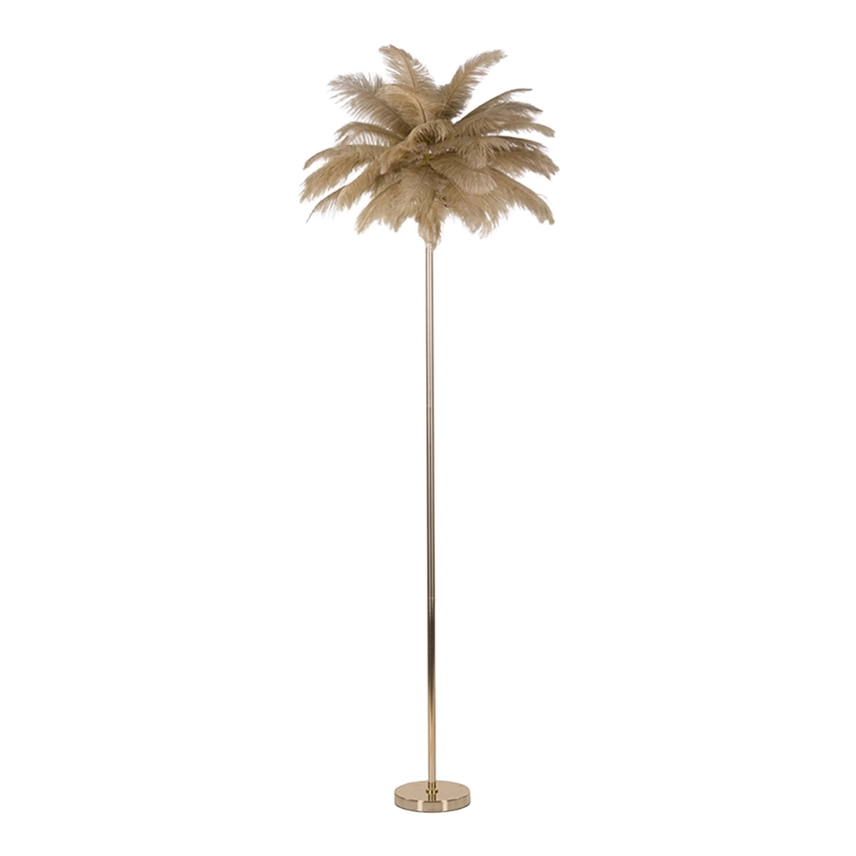 Floor Lamp with Feather Shade and 3 Lights H160cm Palm L — 3