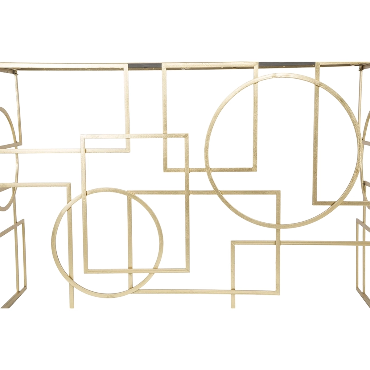 Marie Gold Metal Console Table 120x41 cm with Mirrored Top — 8