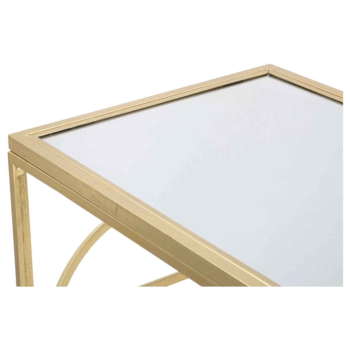 Marie Gold Metal Console Table 120x41 cm with Mirrored Top — 6