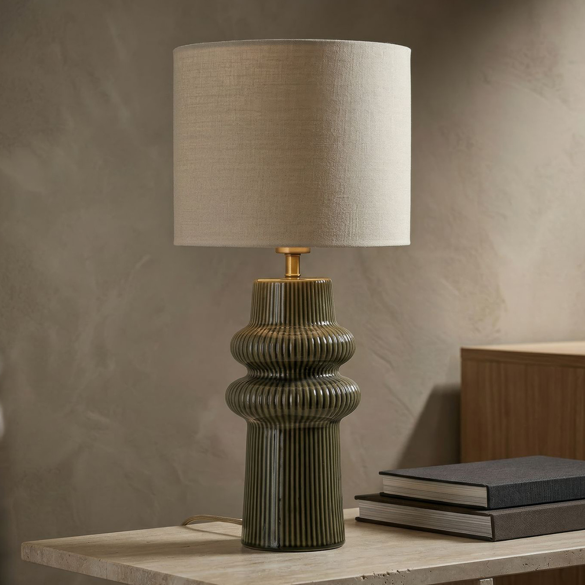 Harmony Table Lamp in Ceramica and Fabric by Mauro Ferretti — 2