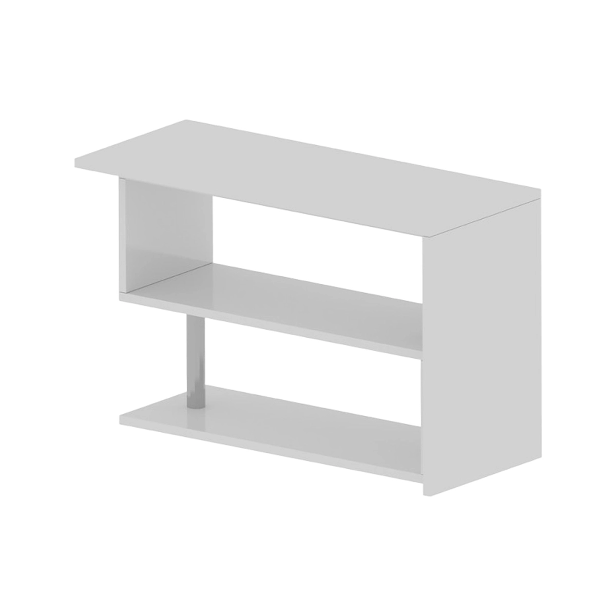 Volta WH Corner Swivel Desk with 2 Open Shelves White — 19
