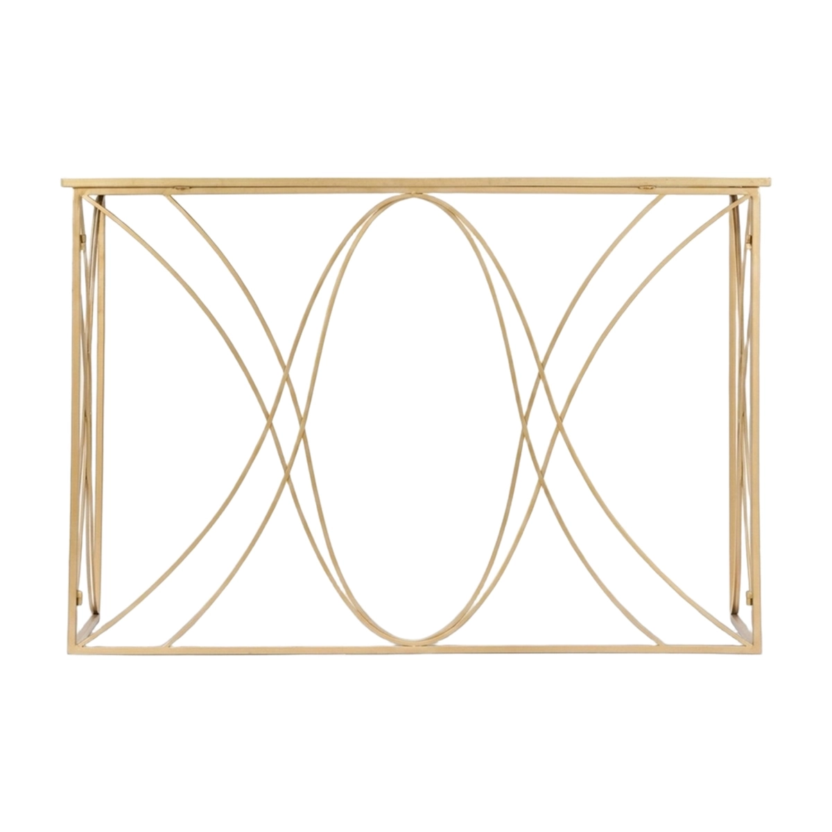 Exy Modern Console Table in Iron with Mirrored Glass Top — 6