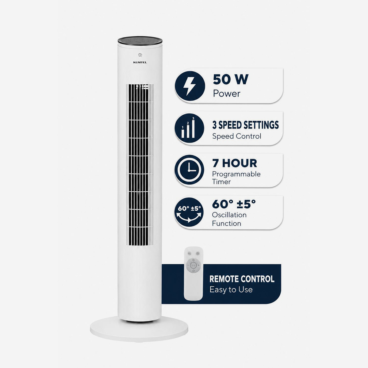 Ventilatore a torre con telecomando e timer Ktf-360
