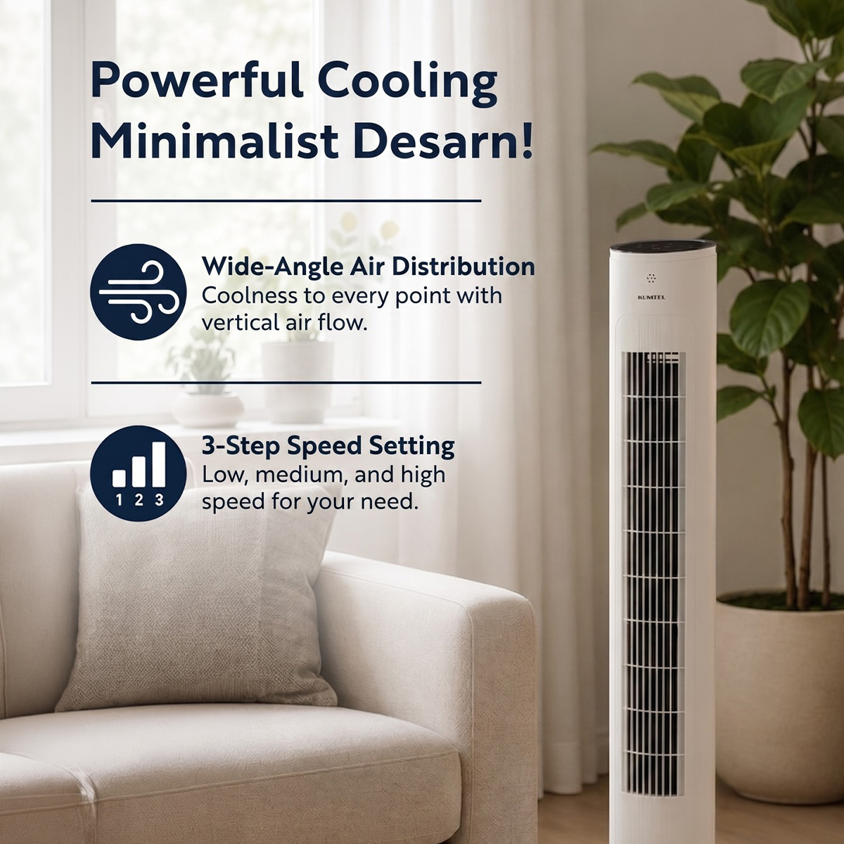 Ventilatore a torre con telecomando e timer Ktf-360