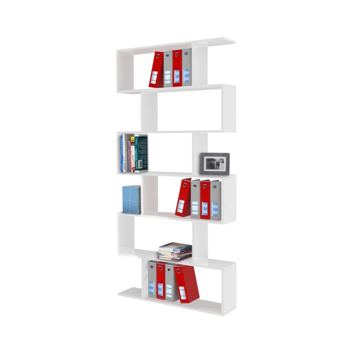 Calli Modern Vertical Column Bookcase with 6 Shelves for Home or Office — 5